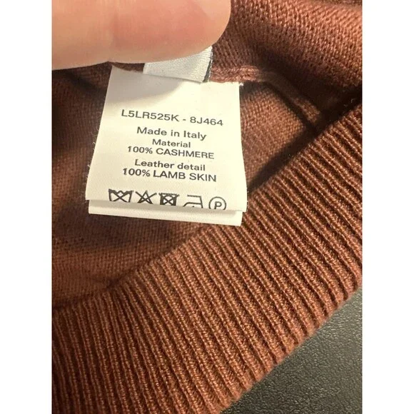 Bally Cashmere Cardigan With Leather Lining US 2